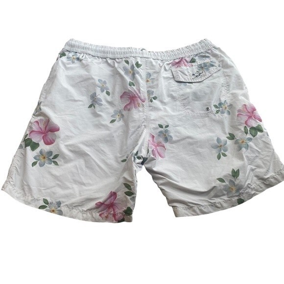 Hartford men’s swim trunk board shorts size XXL white Hawaiian print lined - Picture 4 of 7
